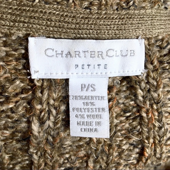 CHARTER CLUB marled tan wool blend tunic vest SP - Picture 4 of 5